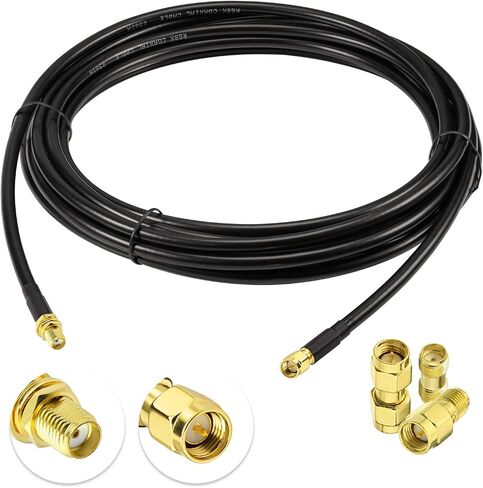 Superbat RF محوري SMA ذكر إلى SMA أنثى حاجز RG174 9.8ft كابل + 3 قطع RF Coax SMA طقم محول لمعدات SDR هوائي هام راديو، 3G 4G LTE هوائي، ADS-B، GPS وغيرها in Kuwait