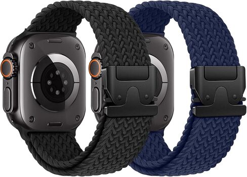 حلقة منفردة مطاطية مضفر متوافقة مع Apple Watch Ultra 2 Band 49mm 46mm 45mm 44mm 42mm 41mm 41mm 40mm 38mm Men Women ، نايلون سبورت أشرطة مع مشبك المظلة لسلسلة Iwatch 10 9 8 7 6 SE 5 4 4 3 in Kuwait