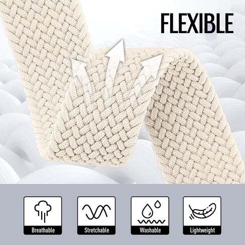 Braided Stretchy Solo Loop Compatible for Apple Watch Ultra 2 Band 49mm 46mm 45mm 44mm 42mm 41mm 40mm 38mm Men Women, Nylon Sport Bands with Parachute Buckle for iWatch Series 10 9 8 7 6 SE 5 4 3 in Kuwait