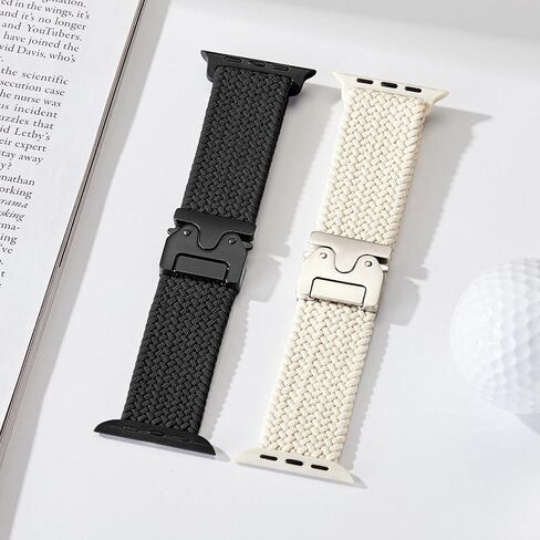 Braided Stretchy Solo Loop Compatible for Apple Watch Ultra 2 Band 49mm 46mm 45mm 44mm 42mm 41mm 40mm 38mm Men Women, Nylon Sport Bands with Parachute Buckle for iWatch Series 10 9 8 7 6 SE 5 4 3 in Kuwait