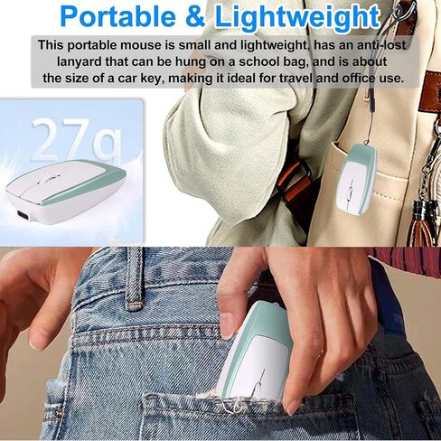 Wireless Mouse Mini Small Bluetooth with Card Reader (Up to 2TB) Portable Silent Rechargeable Optical Travel Thin Finger Mice for PC Smartphone Laptop Tablet Android Windows Gift（Gray） in Kuwait