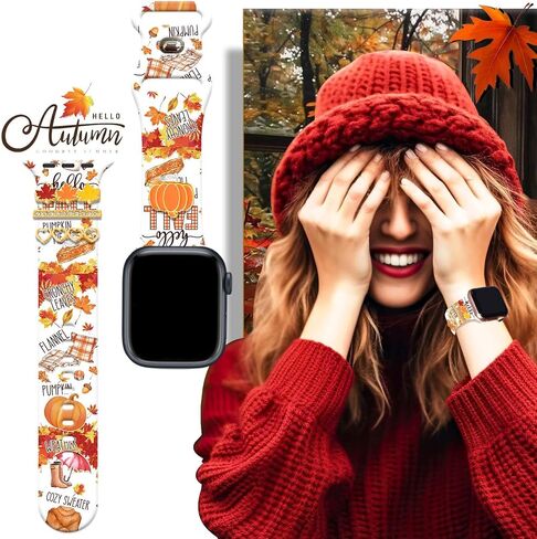 سحر عطلات ساعة مشاهدة مع فرقة متوافقة مع Apple Watch مع حلقات زخرفية وحلقات 38 مم/40 مم/41 مم/42 مم/44 مم/45/49 مم لأجهزة iPhone iWatch SE/Series9 8 7 6 5 4 3 2 1 حزام بديل in Saudi Arabia