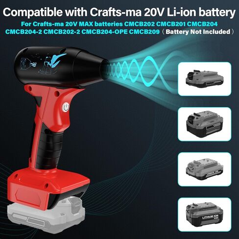 Craftsman 20V Jet Dry Mini Blower - Super Jet Fan Blower, 130000 RPM, Compressed Air Duster with 3 Adjustable Speeds for Computer, Outdoors, Car, Home in Kuwait
