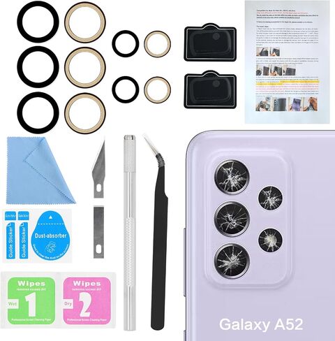 2PCS Galaxy A53 Back Rear Camera Lens Glass Replacement, ASDAWN Back Lens Glass for Samsung Galaxy A53 6.5 inches All Carriers with Free Lens Film + Installation Manual + Repair Tool Set in Saudi Arabia