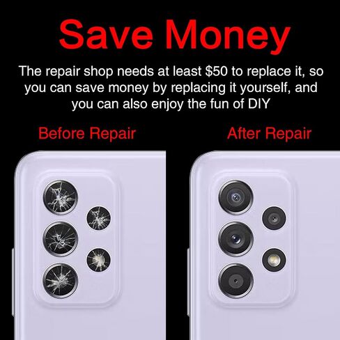 2PCS Galaxy A53 Back Rear Camera Lens Glass Replacement, ASDAWN Back Lens Glass for Samsung Galaxy A53 6.5 inches All Carriers with Free Lens Film + Installation Manual + Repair Tool Set in Saudi Arabia