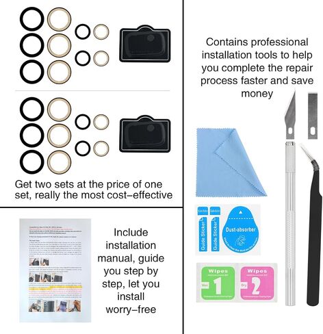 2PCS Galaxy A53 Back Rear Camera Lens Glass Replacement, ASDAWN Back Lens Glass for Samsung Galaxy A53 6.5 inches All Carriers with Free Lens Film + Installation Manual + Repair Tool Set in Saudi Arabia