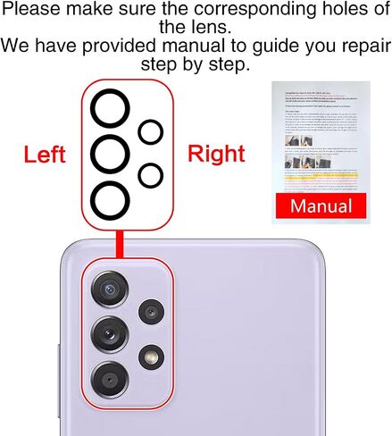 2PCS Galaxy A53 Back Rear Camera Lens Glass Replacement, ASDAWN Back Lens Glass for Samsung Galaxy A53 6.5 inches All Carriers with Free Lens Film + Installation Manual + Repair Tool Set in Saudi Arabia