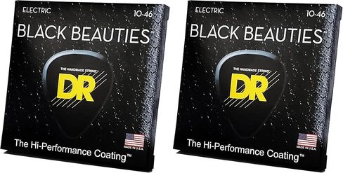 DR Strings Electric Guitar Strings, Black Beauties-Black Coated, 11-50 (BKE-11) in Kuwait