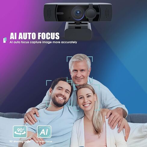 كاميرا ويب 4K للكمبيوتر الشخصي والكمبيوتر المحمول-Ultral HD 4K ، AI Autofocus ، دعم DZoom و EPTZ ، ميكروفونات إلغاء الضوضاء المدمجة وغطاء الخصوصية القابل للانزلاق لاجتماعات العمل ، المؤتمرات ومكالمات الفيديو in Kuwait