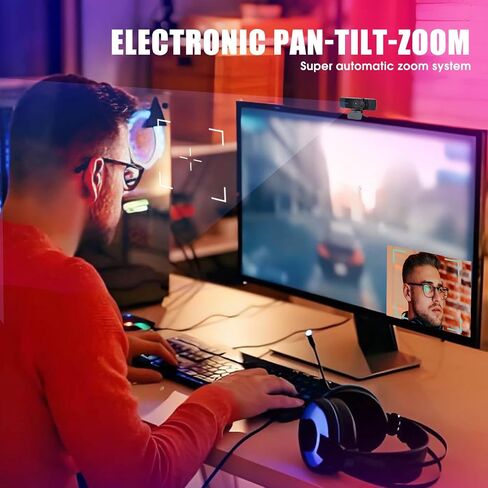 كاميرا ويب 4K للكمبيوتر الشخصي والكمبيوتر المحمول-Ultral HD 4K ، AI Autofocus ، دعم DZoom و EPTZ ، ميكروفونات إلغاء الضوضاء المدمجة وغطاء الخصوصية القابل للانزلاق لاجتماعات العمل ، المؤتمرات ومكالمات الفيديو in Kuwait