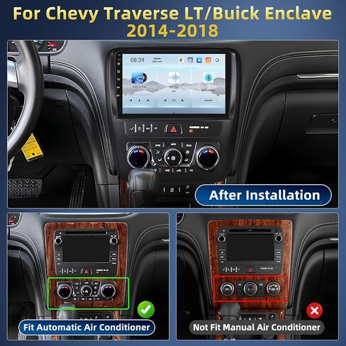 Qualcomm 8 Core Car Radio for Chevy Traverse LT/Buick Enclave 2014-2018 ، [4+64GB] شاشة Android 15 9 بوصة مع Carplay Android Auto/Bluetooth 5.0/1280 * 720p/DSP/FM/RDS/GPS/WIFI in Kuwait