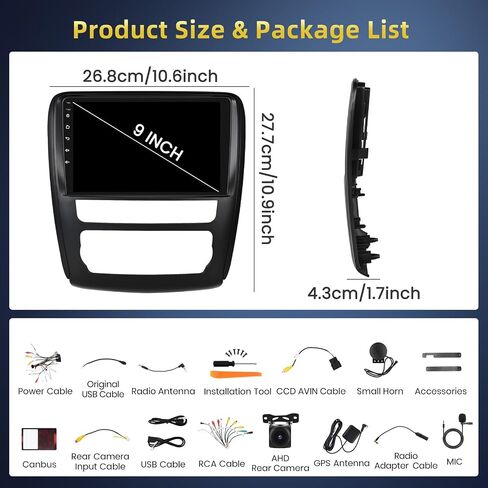 Qualcomm 8 Core Car Radio for Chevy Traverse LT/Buick Enclave 2014-2018 ، [4+64GB] شاشة Android 15 9 بوصة مع Carplay Android Auto/Bluetooth 5.0/1280 * 720p/DSP/FM/RDS/GPS/WIFI in Kuwait