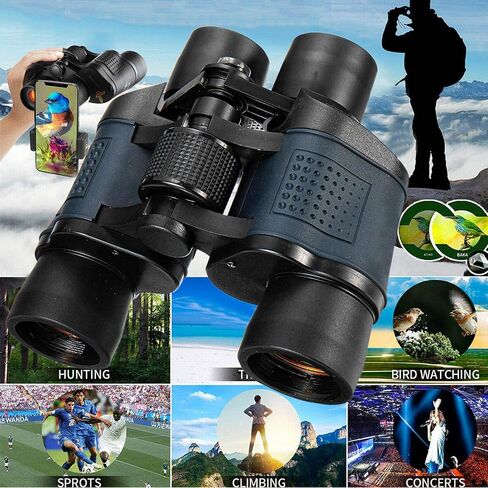 أحاديات التلسكوب عالية الطاقة 60x60/80x80/20x50 ثنائية الأنبوب/تكبير المنظار اليوم/Travel Outdoor Telescope +حقيبة ، تلسكوبات تلسكوب فلكي لعلم الفلك البالغ مناظير البالغين in Saudi Arabia
