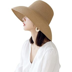 Wide Brim Straw Cloche Sun Hats for Women Summer UV Protection Woven Foldable Fisherman Sun Hats for Girl in Saudi Arabia