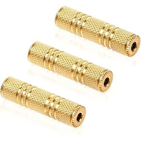 3pcs 1/8 "TRS/TS أنثى إلى مقبس محول ستيريو ، قوم/ملم أنثى أنثى AUX محول الذهب الإناث تغيير الجنسين مقرن AUX CORD الموصلات in Saudi Arabia