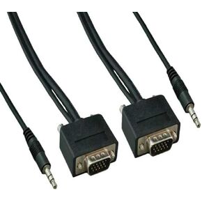 15 قدمًا Slim SVGA HD15 ذكر إلى كابل مراقب الذكور مع صوت ستيريو in Kuwait