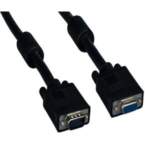 100 قدم SVGA HD15 ذكر إلى أنثى مراقبة كابل امتداد مع الفريت - أسود in Kuwait