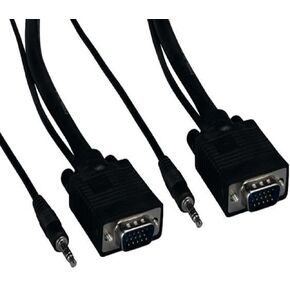 15 قدمًا SVGA HD15 ذكر إلى كابل مراقبة الذكور مع صوت ستيريو - أسود in Kuwait