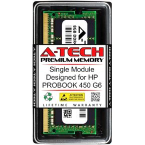 A-Tech 8GB RAM لـ HP Probook 450 G6 | DDR4 2400MHz SODIMM PC4-19200 260-PIN وحدة ترقية الذاكرة غير ECC in Kuwait