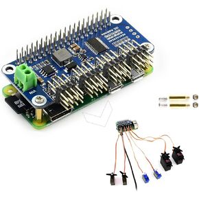 قبعة السائق المؤازرة متوافقة مع Raspberry PI 5/4/3B+/3B/Zero/Zero W/Zero 2W و Jetson Nano ، 16 قناة 12 بت I2C ، مناسبة للأسلحة الآلية أو الروبوتات الروبوتات التي تقود الروبوتات الدائرية ، عازمة. in Kuwait