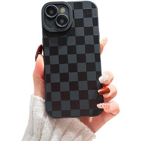 Compatible with iPhone 15 Pro Case Cute Checkered Pattern Design for Girls Women, Soft Silicone Shockproof Protective Designed for iPhone 15 Pro Case-Colorful in Saudi Arabia