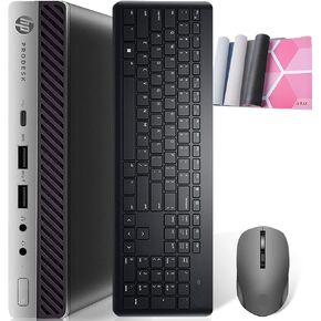 HP Prodesk 600 G3 Mini Computers Office Micro Desktop ، I7 Tiny Desk Top PC Business WiFi ، 7700T ، 32GB DDR4،512GB SSD ، تم تصميمه في WiFi + BT ، HDMI ، Windows 10 ، لوحة مفاتيح Wireless و Mouse + TJJ Mouse (متجددة) in Kuwait