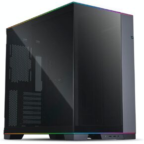 حافظة كمبيوتر مكتبي للالعاب من ليان لي O11 - هيكل برج متوسط مع وضع وتكوين مرنين، لوحة من الزجاج المقسى، منفذ USB نوع سي، ادارة سهلة للكابلات (رمادي هاربور) in Kuwait