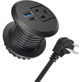2 بوصة سطح المكتب Grommet مع 20W USB-C ، منفذ مكتب سريع الشحن المريح للمؤتمرات كونترتوب خزانة الأثاث ، سلك التمديد 6.5 قدم ، 45 درجة قابس مسطح ، ETL المدرجة in Kuwait