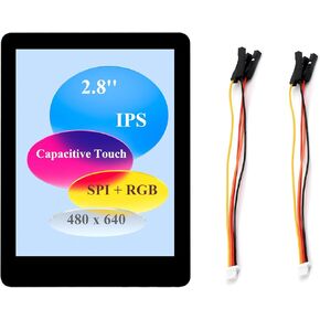 ESP32-S3 2.8inch Capacitive Display Development Board, ESP32 with 2.8inch IPS Touch Screen 480x640 Resolution, 32-bit LX7 Dual-Core Processor, SPI + RGB Interface, Supports WiFi & Bluetooth in Kuwait