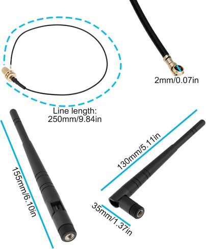 2pcs Dual Band Wireless 2.4-5.8 GHz WiFi Antenna U.fl to SMA Female Cable for Routers Industrial Control Motherboard in Saudi Arabia