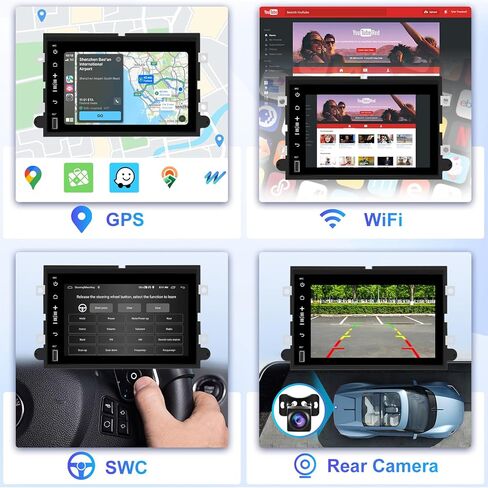 [8 Core 4G + 64G] Radio لـ Ford F150/ F250/ F350 2004-2014 مع Carplay/ Android Auto ، 7 بوصة Android 13 IPS شاشة اللمس ، بلوتوث ، GPS ، WiFi ، DSP ، SWC ، + كاميرا احتياطية. in Kuwait