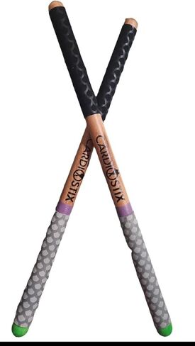 Basic Weighted 4.5oz per set American Hickory(I PAIR YOU CHOOSE) Wood Cardio Drum Sticks w/Black Grips | Drumming, Fitness, Aerobic Class, Exercises(Powder Blue) in Kuwait