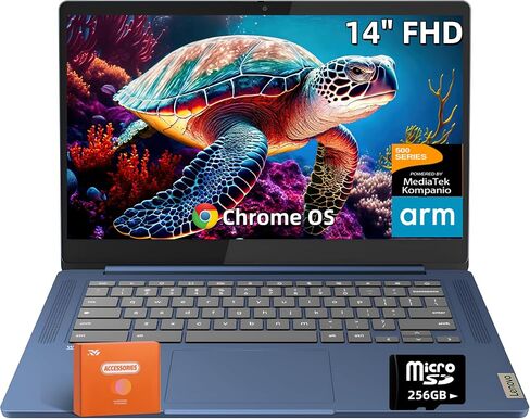 Lenovo Ideapad Slim 3 Chromebook ، كمبيوتر محمول خفيف الوزن ، 14 "HD Display- RAM 4GB RAM 320GB التخزين (64 جيجابايت EMMC+256 GB MSD) ، ARM MALI -G52 - HD 720P كاميرا - Mediatek Kompanio 520 - ABYSS Blue ، RH -Acccressors in Saudi Arabia