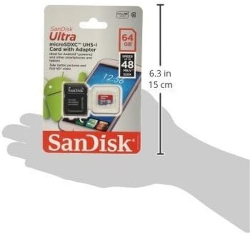 Sandisk Ultra 64GB MicroSDXC Class 10 UHS CARMED تسريع ما يصل إلى 30 ميجابايت/ثانية مع محول ، عبوات خالية من الإحباط-SDSDQU-064G-AFFP-A [الإصدار القديم] in Saudi Arabia