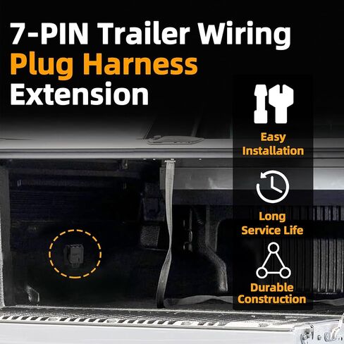 7-Foot 7-Pin Truck Bed Trailer Wiring Plug Harness Extension for Fifth-Wheel and Gooseneck Trailers Compatible with 1995-2009 Dodge Ram 1500 2500 3500 1995-2010 Dodge Dakota in Saudi Arabia
