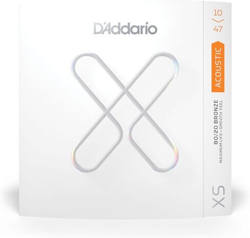 أوتار جيتار داداريو - أوتار جيتار صوتي مطلية بالبرونز XS 80/20 - XSBR1253 - أقصى عمر مع ملمس ناعم ونغمة استثنائية - لـ 6 أوتار جيتار - 12-53 ضوء in Kuwait