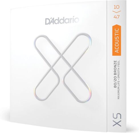 أوتار جيتار داداريو - أوتار جيتار صوتي مطلية بالبرونز XS 80/20 - XSBR1253 - أقصى عمر مع ملمس ناعم ونغمة استثنائية - لـ 6 أوتار جيتار - 12-53 ضوء in Kuwait