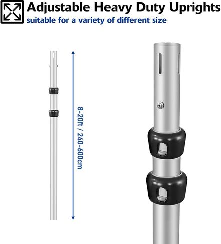 Pipe and Drape Adjustable Uprights, 8-20ft Upright for Pipe and Drape Stand, Backdrop Stand & Curtain Stand & Pipe Stand -1 Pack in Kuwait