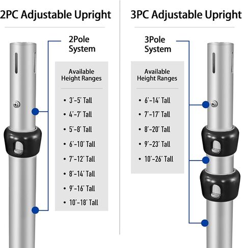 Pipe and Drape Adjustable Uprights, 8-20ft Upright for Pipe and Drape Stand, Backdrop Stand & Curtain Stand & Pipe Stand -1 Pack in Kuwait