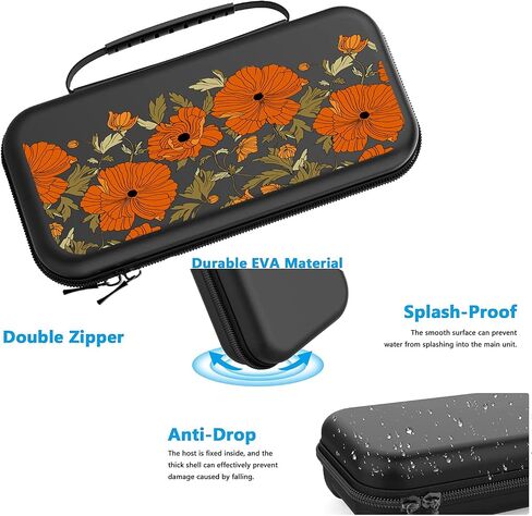 Switch Case Made For Nintendo Switch OLED Cute Aesthetic Flowers Case For Nintendo Console Games Protective Floral Travel Case for Girls Kids Women U468 in Saudi Arabia