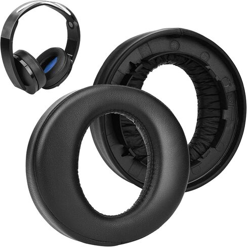 SOULWIT Ear Pads Cushions for Sony Platinum Wireless PlayStation PS4 Headset, Replacement Earpads for 2018 Version, Headphone Model CECHYA-0090 (PL Black) in Saudi Arabia