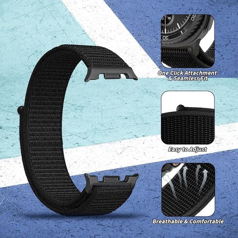 Nylon Loop Bands for Samsung Galaxy Watch 8 Band 40mm 44mm/8 Classic 46 mm Men/Women,Soft Fabric Sport Strap for Samsung Galaxy Watch 8 Classic Band 46mm/8 44 mm 40 mm Wristband Correa Reloj (2025) in Saudi Arabia