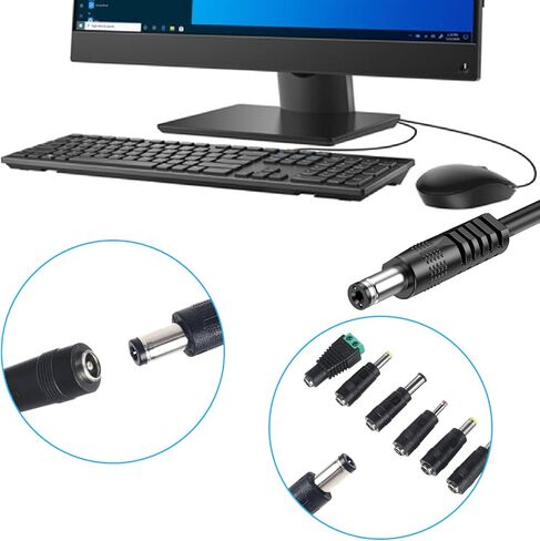 DC Adapter Plug, 11 Pcs Universal 5.5 mm x 2.1 mm DC AC Power Adapter Tips Connector Charger Adapters Kit Power Supply Plug Jack Tips for Led Strip, Laptop in Saudi Arabia