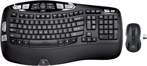 Logitech MK550 Wireless Wave K350 لوحة المفاتيح وسرد الماوس - عمر بطارية طويل ، تصميم موجة مريحة in Kuwait