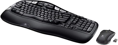 Logitech MK550 Wireless Wave K350 لوحة المفاتيح وسرد الماوس - عمر بطارية طويل ، تصميم موجة مريحة in Kuwait