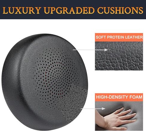 SOULWIT Earpads Replacement + Microphone Pop Filter for Yealink BH70/WH64 Headset, Ear Pads Cushions with Soft Protein Leather, High-Density Memory Foam - Black in Saudi Arabia