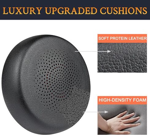 SOULWIT Earpads Replacement + Microphone Pop Filter for Yealink BH70/WH64 Headset, Ear Pads Cushions with Soft Protein Leather, High-Density Memory Foam - Black in Saudi Arabia