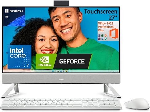 Dell Inspiron 7730 27 Inch FHD Touchscreen All-In-One ، Core 7 150U CPU ، Geforce MX570A ، Windows 11 Pro & Office Pro 2024 Lifetime License ، KB & Mouse (64GB RAM | 2TB SSD) in Saudi Arabia