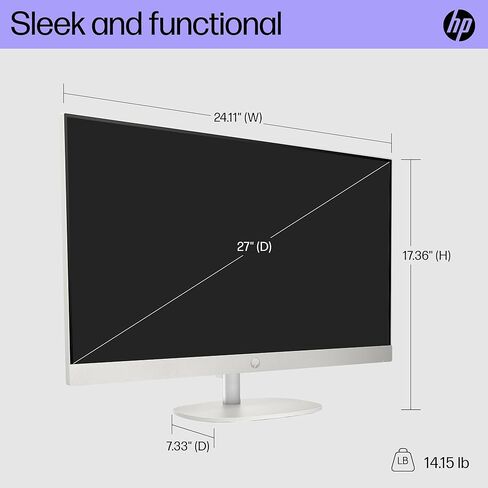 HP 27 Ultra 7 Touchscreen Business Business All-in-One ، 27 "FHD Touchcreen ، Intel Core Ultra 7 155U (Beats Intel I7-1355U) ، 64GB DDR5 RAM ، 4TB SSD ، Wireless KB & Mouse ، Wi-Fi 6 ، Windows 11 Pro in Saudi Arabia