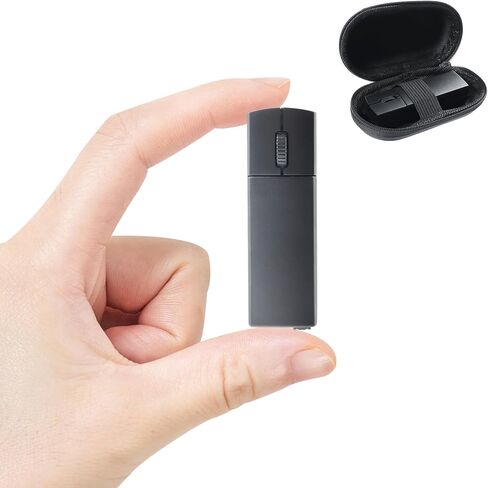 Wireless Mouse Bluetooth Mini Silent Dual-Mode 2.4GHz & Bluetooth Computer Mice with Case Lightweight Rechargeable Portable Small Wireless Mouse for Laptop PC Desktop MacBook Tablet Kids Gift, Black in Kuwait